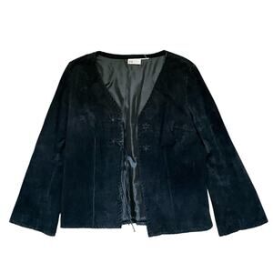 Faded Glory Black Fringe Jacket: Y2K, 2000s